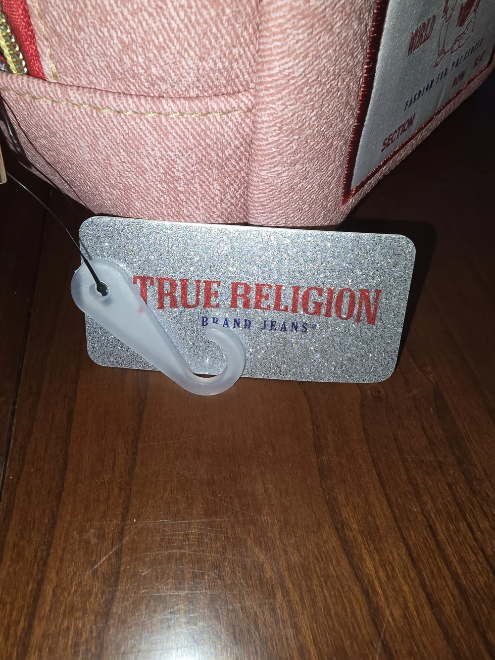 True Religion Pale Pink 💕 Canvas Logo Pouch, New with Tags!
